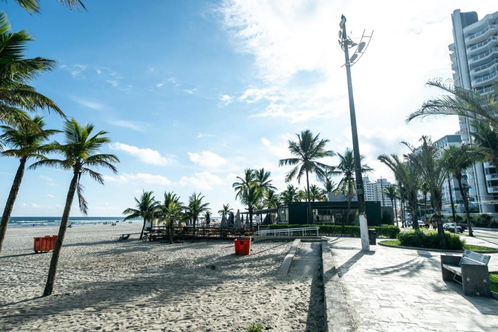 Frente Vista Mar Com Varanda Wi Fi 300Mbps E 10M Da Praia Da Tupi - Estacionamento Gratuito Praia Grande  Eksteriør bilde